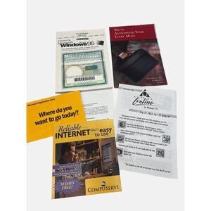 Vintage Windows 95 Documentation Bundle With AOL & CompuServe Promo Materials